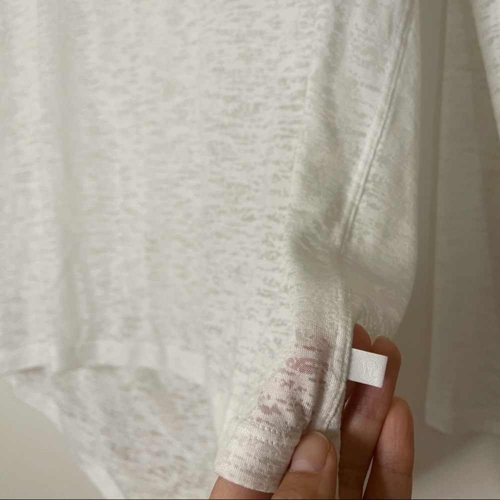 SOLD🎉LULULEMON White Key Burnout Long Sleeve tee - Picture 3 of 5